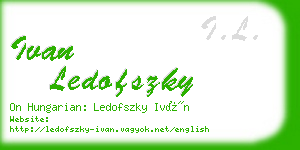 ivan ledofszky business card